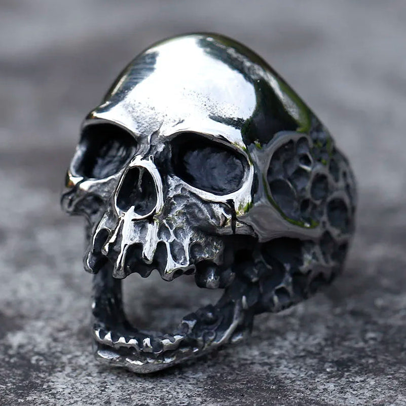 Anello teschio stile gotico argento