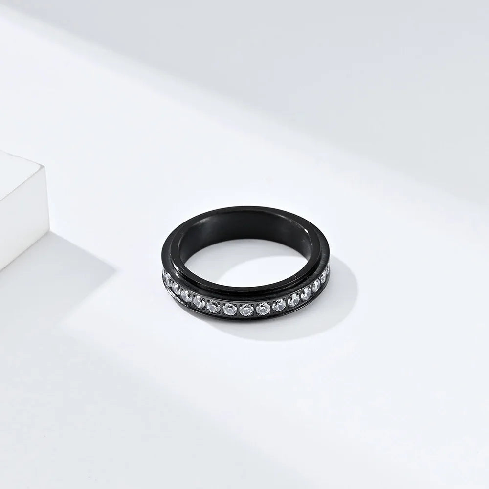 Drehbarer Anti-Stress-Ring mit Zirkonia 