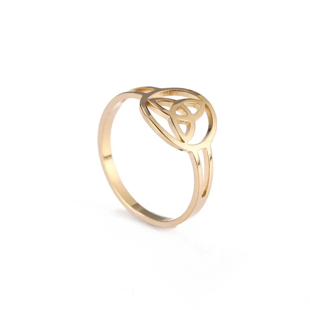 Triquetra-Ring Irischer Knoten der Dreifaltigkeit Gold 