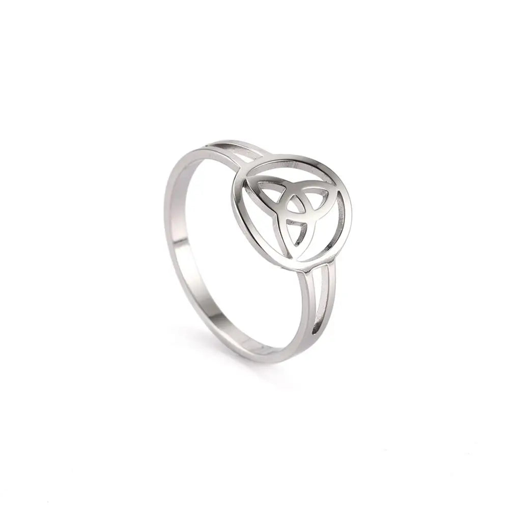 Triquetra-Ring Irischer Knoten der Dreifaltigkeit Silber