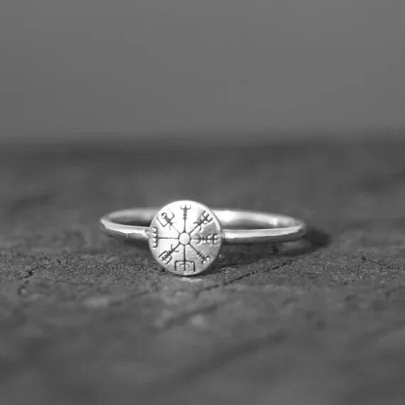 Wikinger-Ring Vegvisir Silber