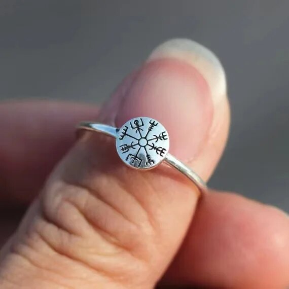 Wikinger-Ring Vegvisir Silber