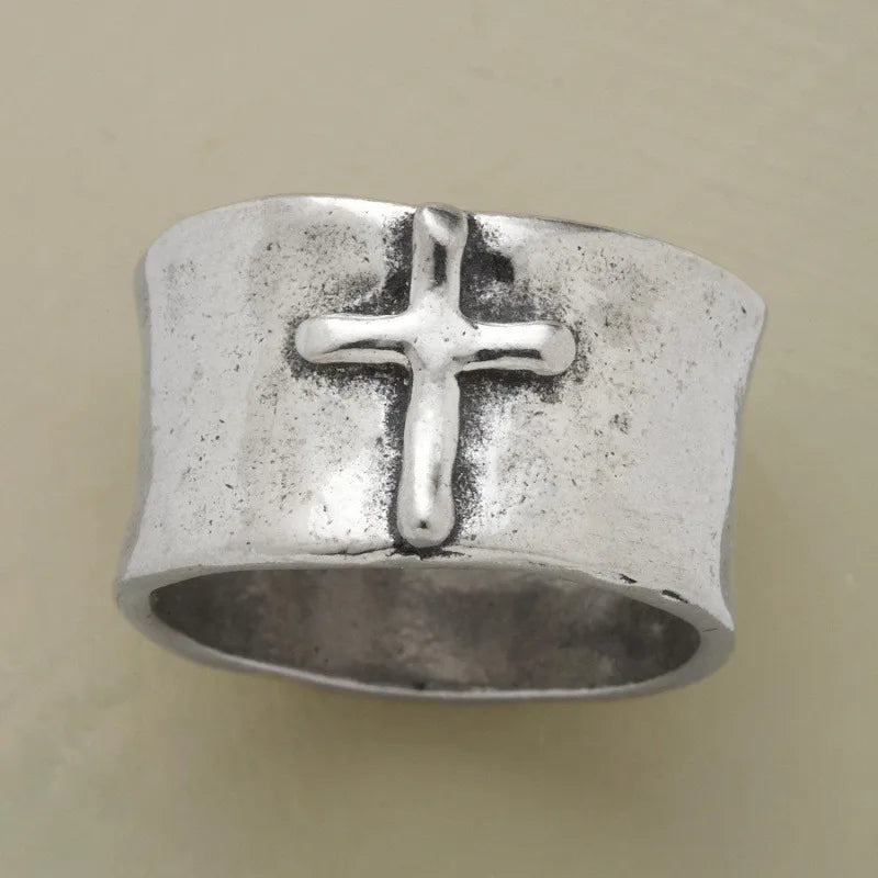 Vintage Ring Christliches Kreuz
