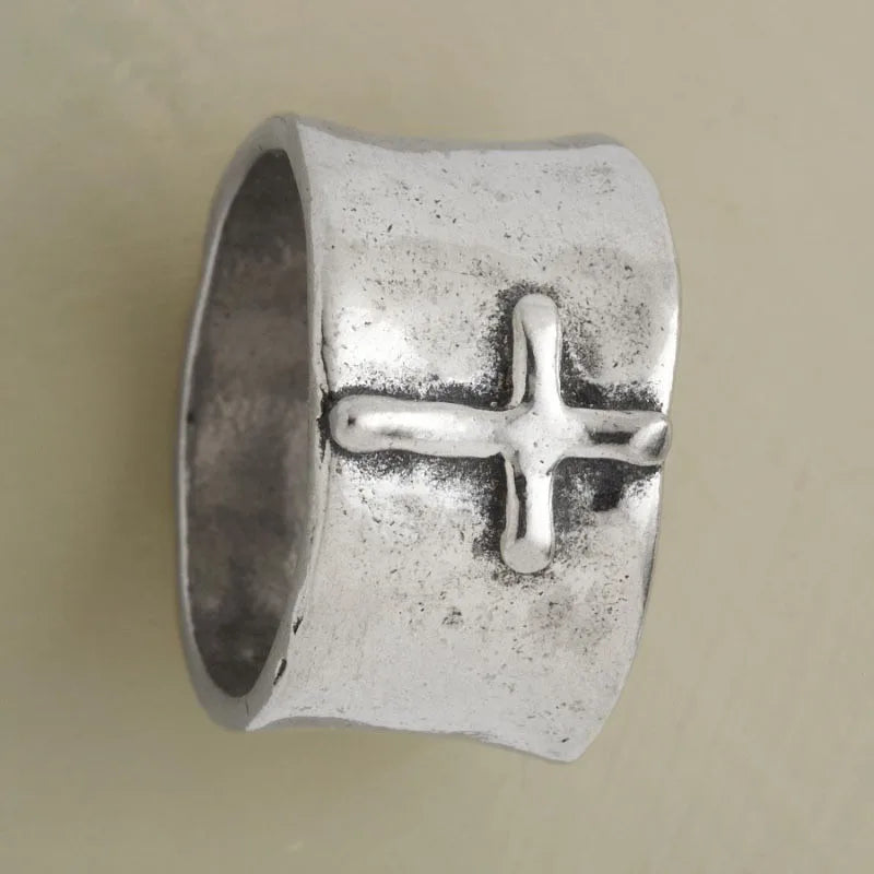 Vintage Ring Christliches Kreuz