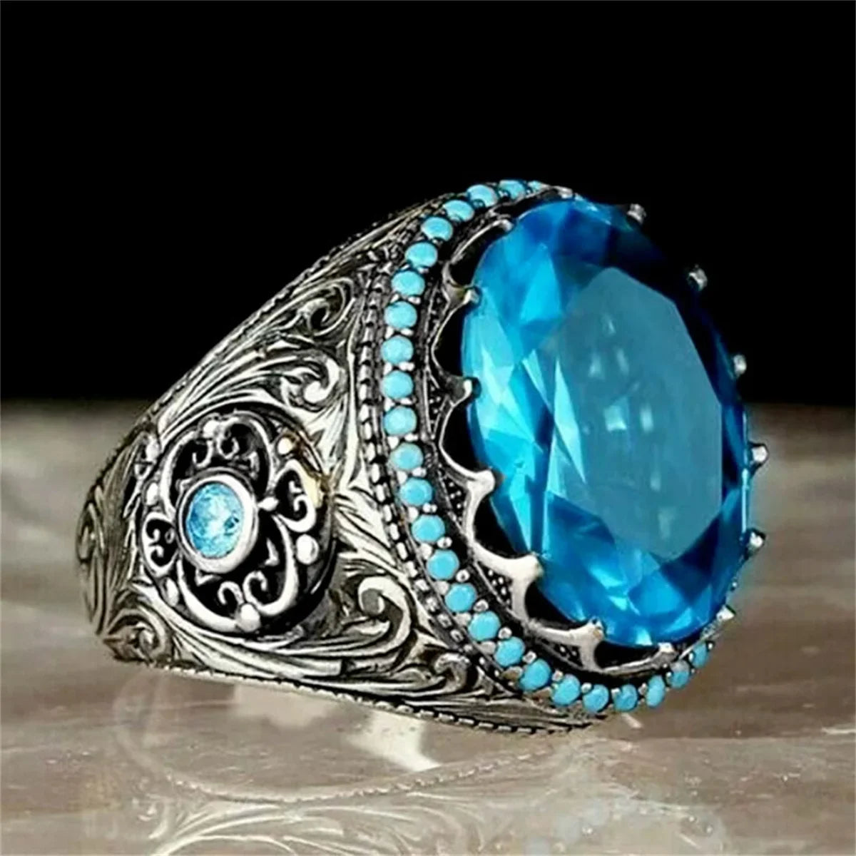 Ring für arabische muslimische Männer oder Frauen in Blau