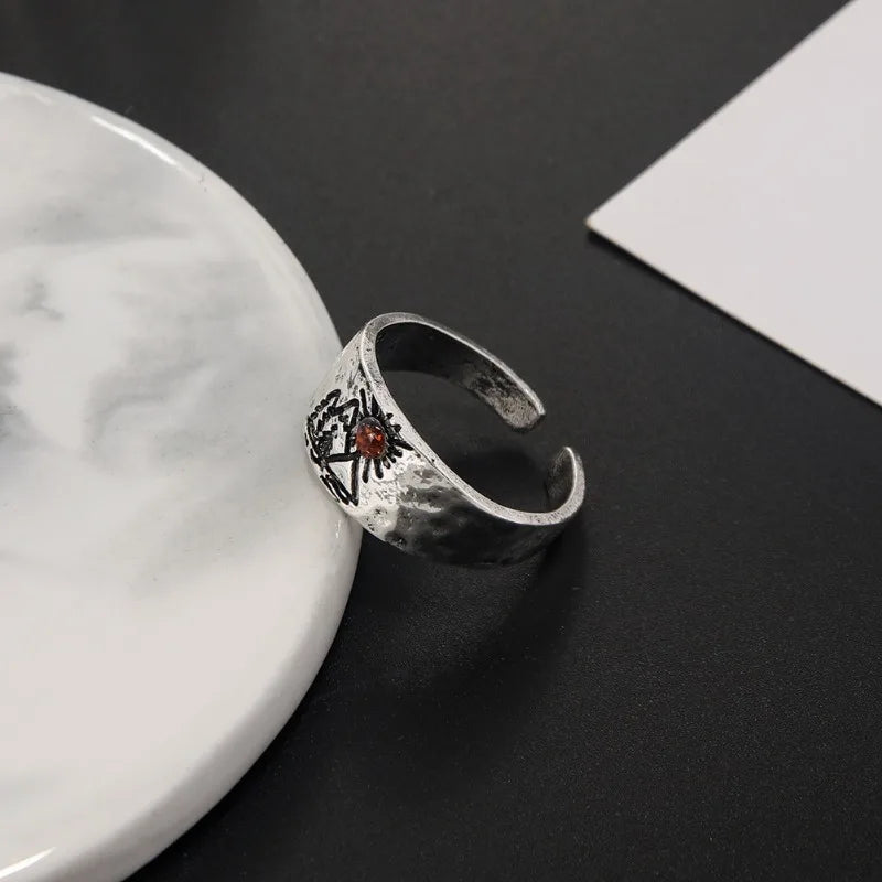 Vintage Ring Berge und Sonne