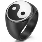 Yin Yang Ring für Herren Schwarz