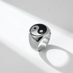 Yin Yang Ring für Herren Silber