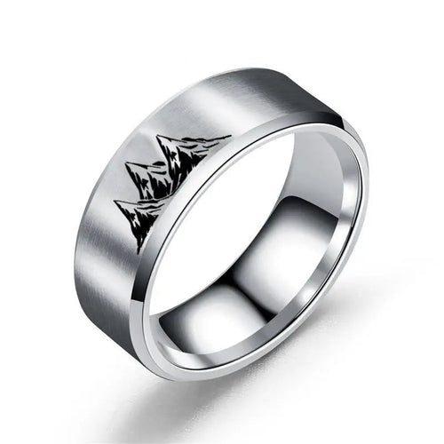 Bunte Ringe mit silbernen Bergen