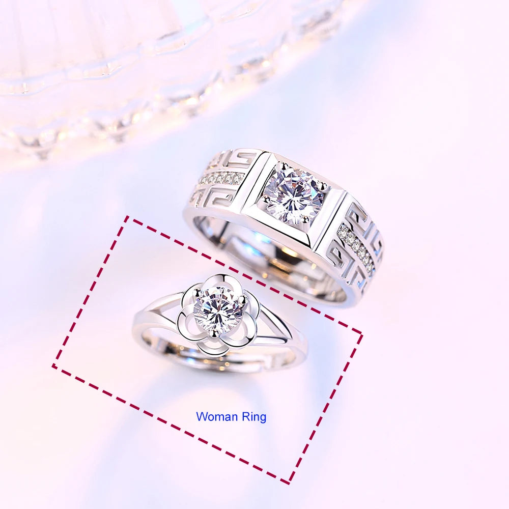 Ringe für Paare Blumenring Frau