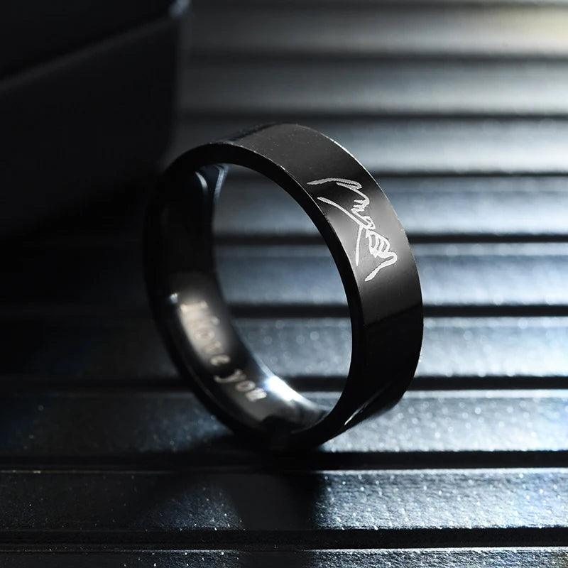 Ringe für Paare Love Ring Silber oder Schwarz Schwarz
