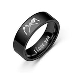 Ringe für Paare Love Ring Silber oder Schwarz Schwarz