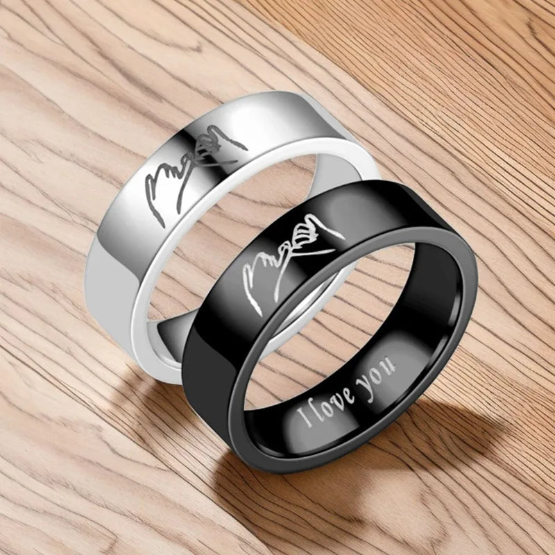Ringe für Paare Love Ring Silber oder Schwarz Schwarz