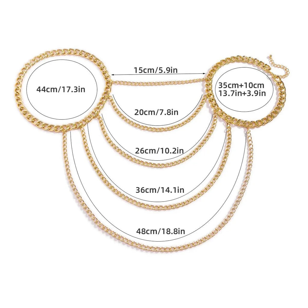 Schulterkette Damen - Schlüsselbein & Schulter gold