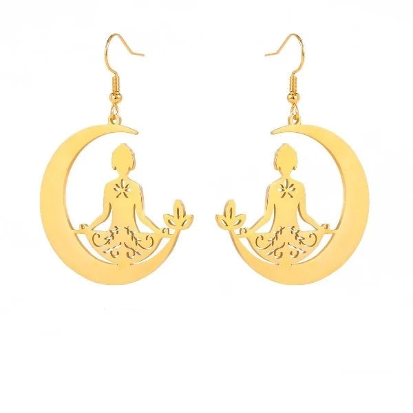 Ohrring Buddhismus Meditation Gold