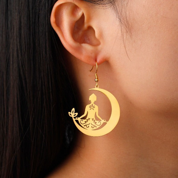 Ohrring Buddhismus Meditation Gold