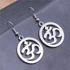 Buddhismus Om Ohrring Silber