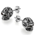 Silberner Totenkopf-Ohrstecker