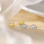 Lotusblumen-Ohrstecker für Damen aus Silber
