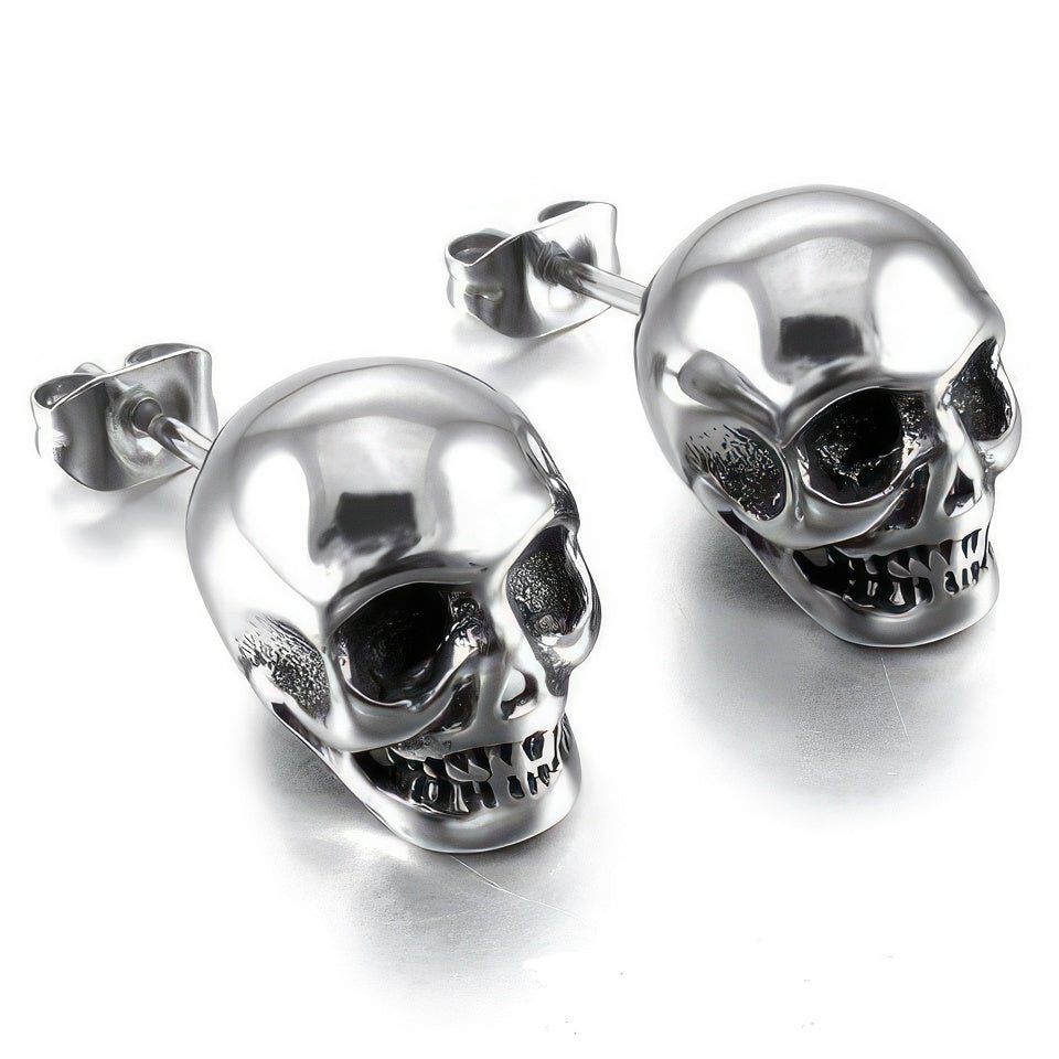 Totenkopf-Ohrringe mit Strass 