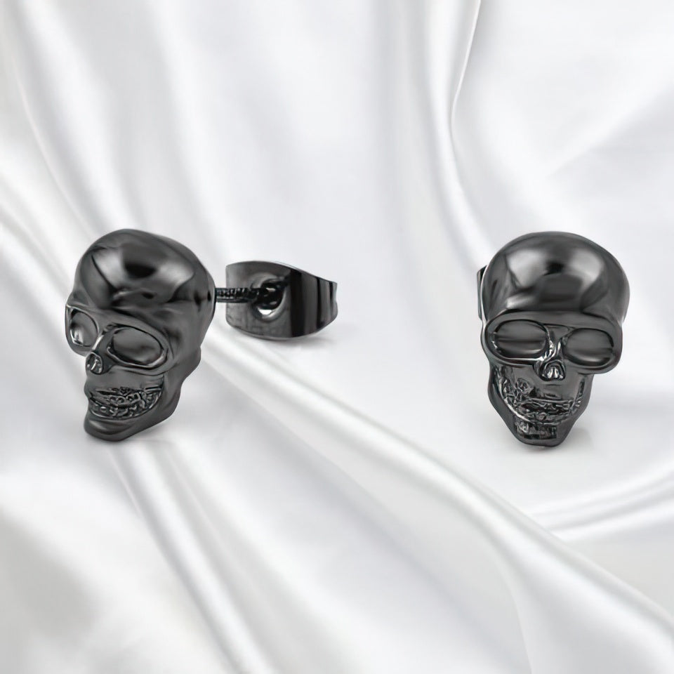 Totenkopf-Ohrringe mit Strass 
