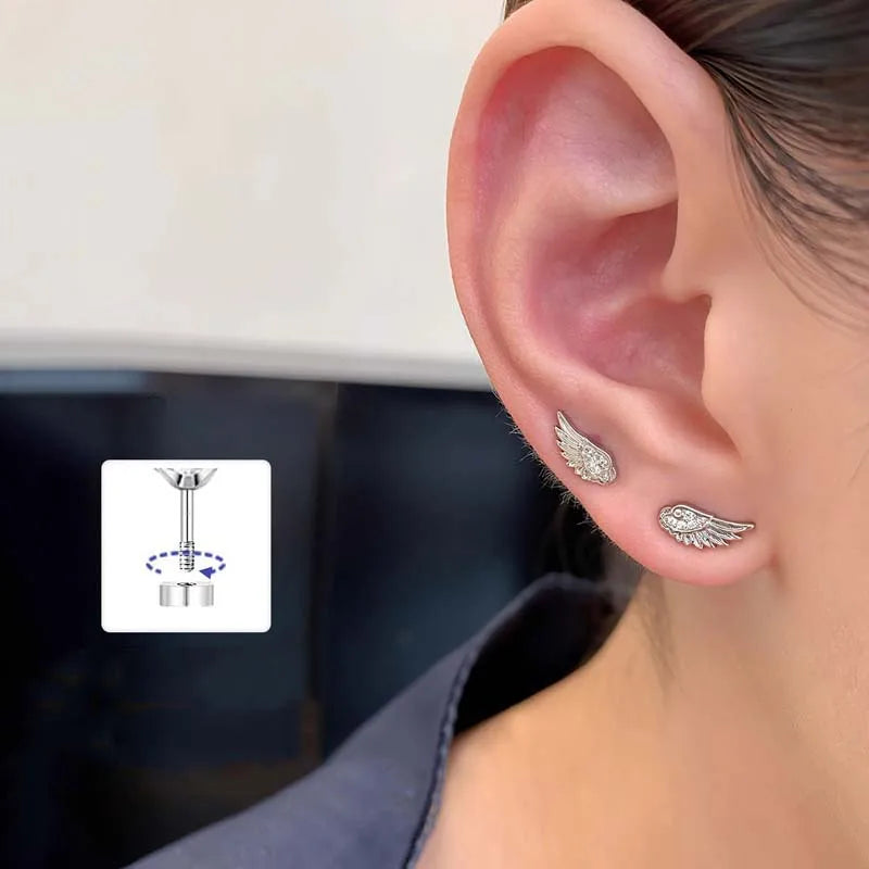 Engel-Flügel-Ohrringe weiß