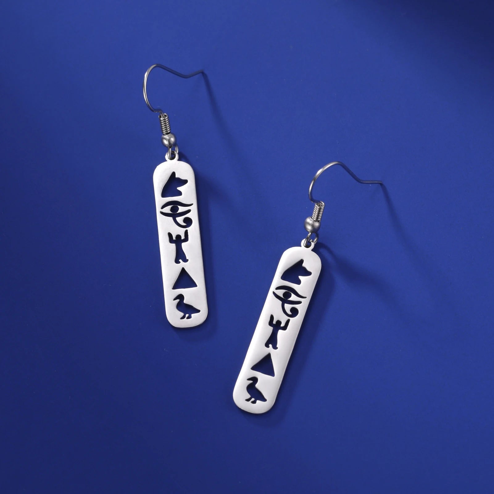 Ohrringe Kartuschen Hieroglyphen Ägypten Silber Stil B