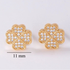 Ohrstecker mit 4-Blatt-Klee aus Zirkon