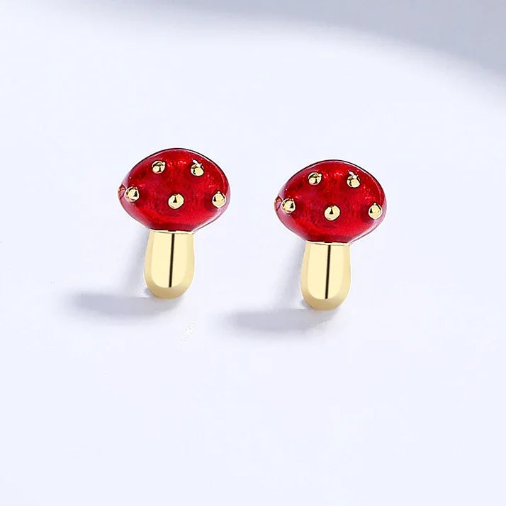 Ohrstecker Pilz Gold