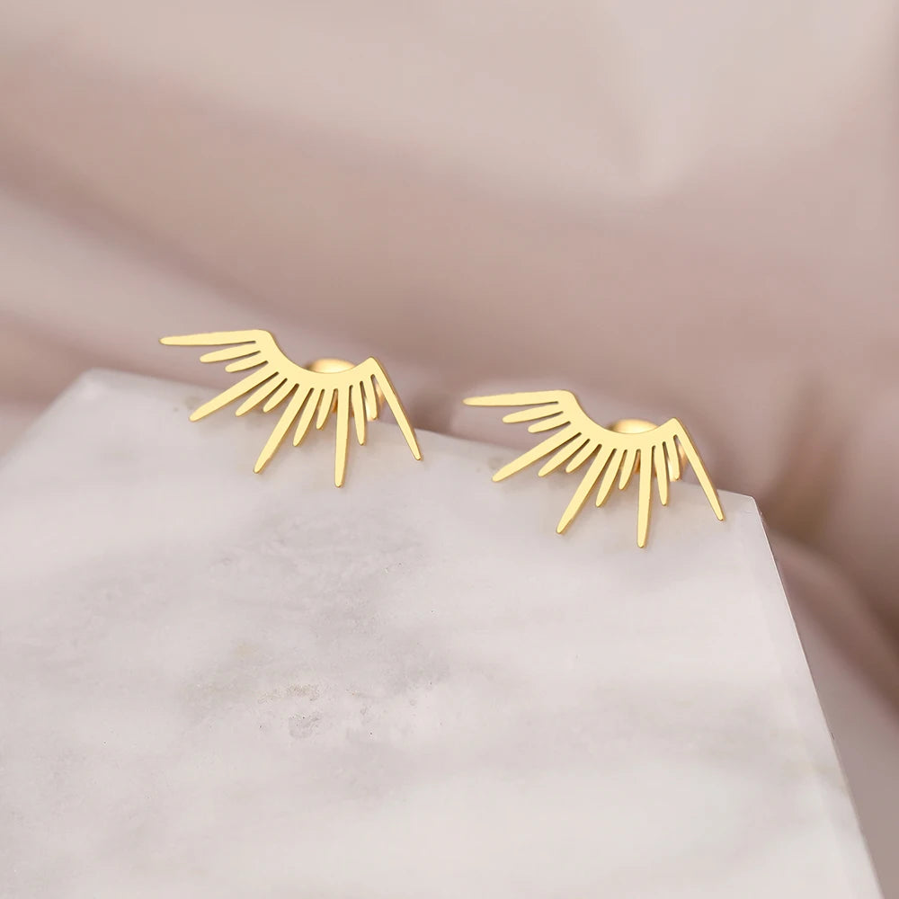 Ohrstecker Halbkreis Sonne Gold