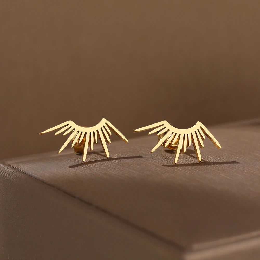 Ohrstecker Halbkreis Sonne Gold