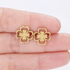 Ohrstecker mit vierblättrigem Kleeblatt in Gold