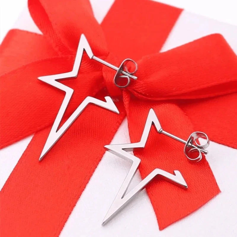 Ohrstecker Stern Punk-Stil Silber