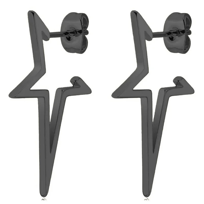 Ohrstecker Stern Punk-Stil Schwarz