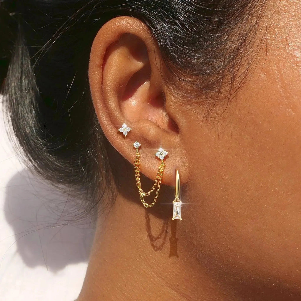 Ohrstecker mit Kristall-Sternen