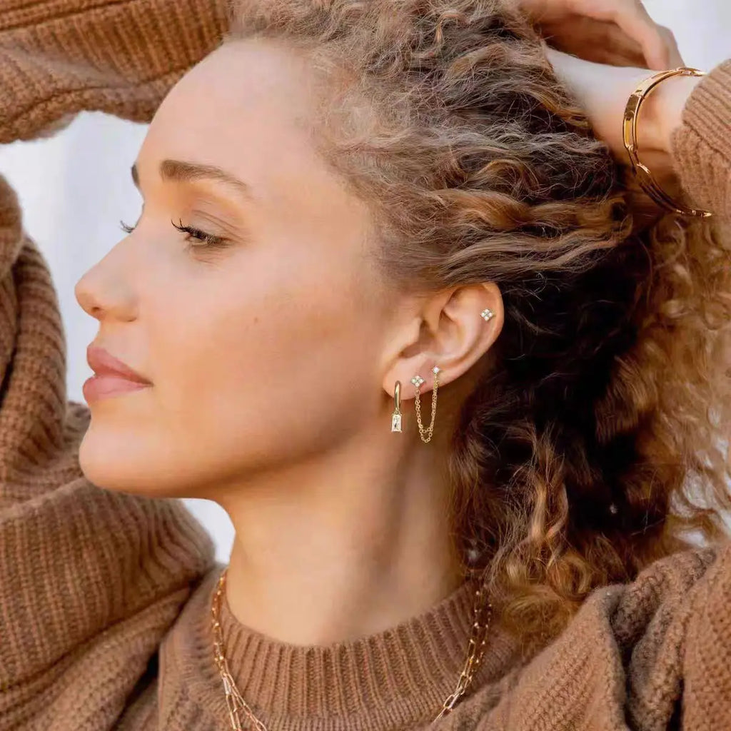 Ohrstecker mit Kristall-Sternen