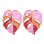 Ohrstecker Palmeblatt rosa