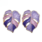 Ohrstecker Palmeblatt violett