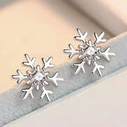 Ohrstecker Schneeflocke mit Zirkon