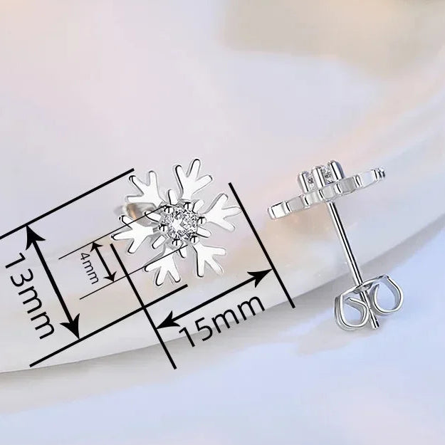 Ohrstecker Schneeflocke mit Zirkon