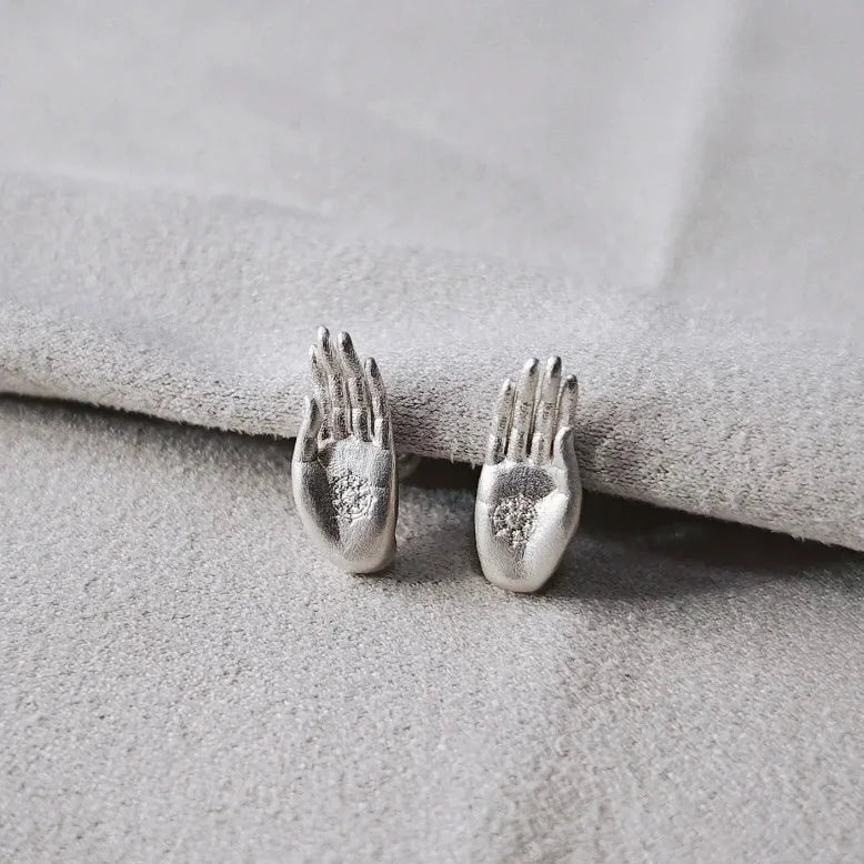 Ohrstecker Buddha-Hand Silber