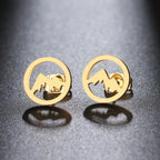 Runde Bergstecker-Ohrringe für Damen oder Herren in Gold