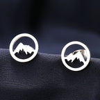 Runde Bergstecker-Ohrringe für Damen oder Herren in Silber