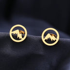 Runde Bergstecker-Ohrringe für Damen oder Herren in Gold