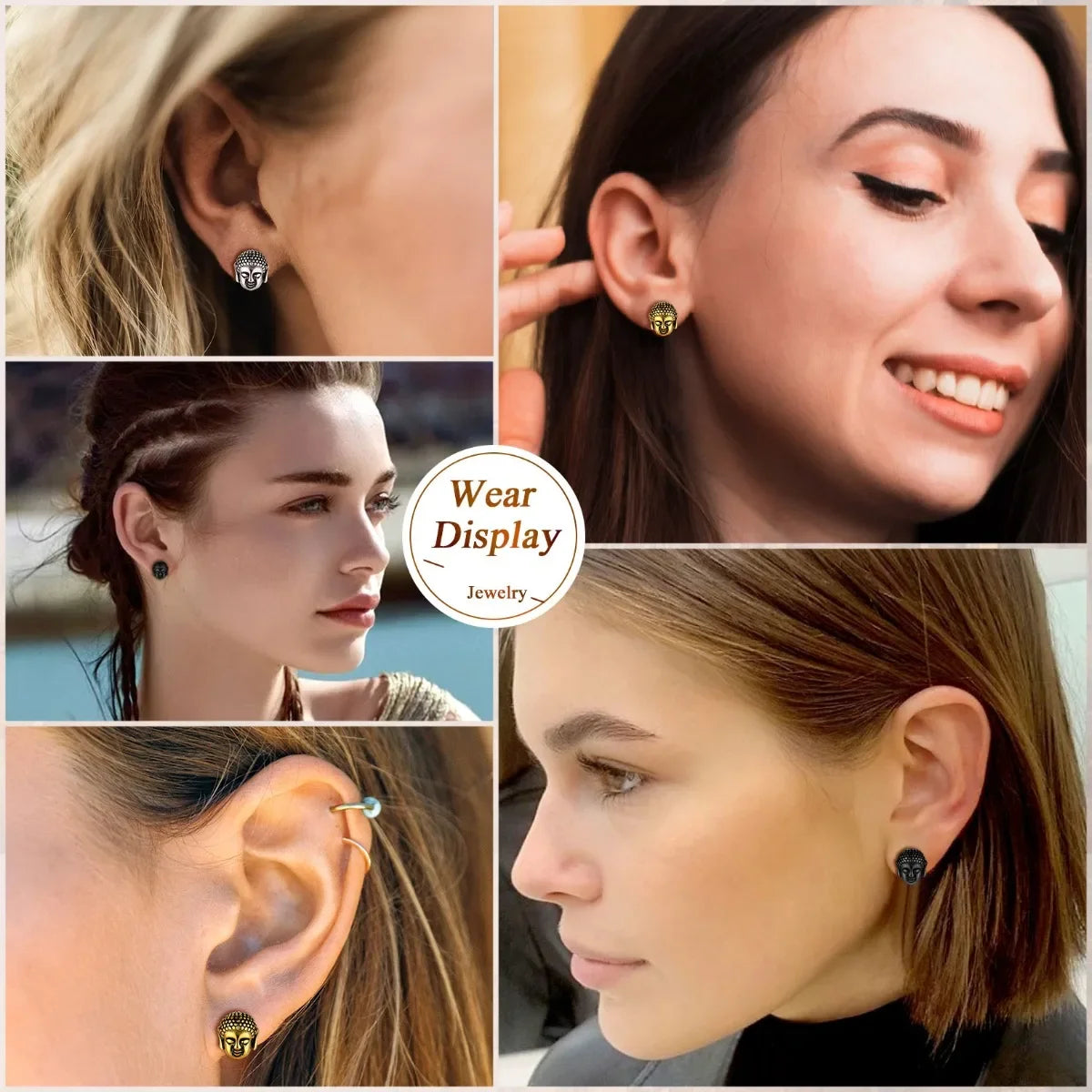 Ohrstecker Buddha-Kopf