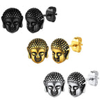 Ohrstecker Buddha-Kopf gold