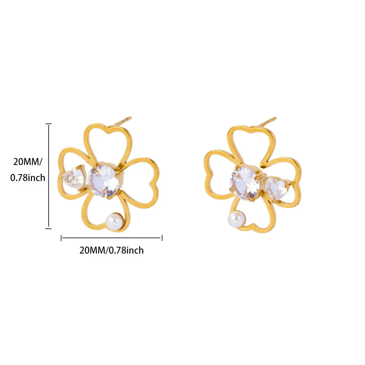 Ohrstecker Kleeblatt mit 4 Blättern Glücksbringer