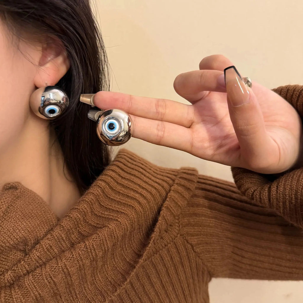 Vintage Ohrstecker gegen den bösen Blick Silber