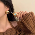Vintage Ohrstecker gegen den bösen Blick Gold