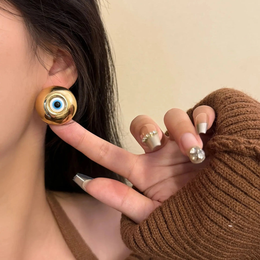 Vintage Ohrstecker gegen den bösen Blick Gold